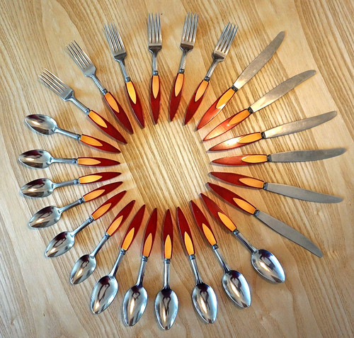 Bakelite flatware set tone - bakelite,