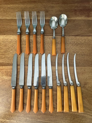 Bakelite flatware set - bakelite,