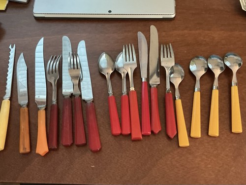 Vintage bakelite silverware - bakelite,