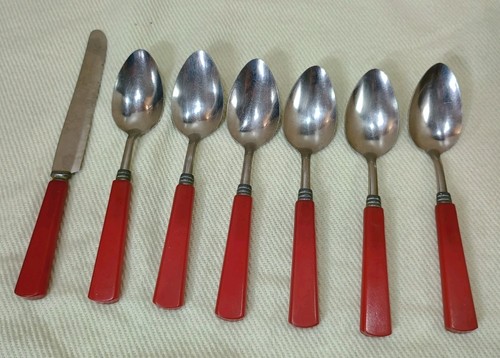 Set vintage red bakelite - of,